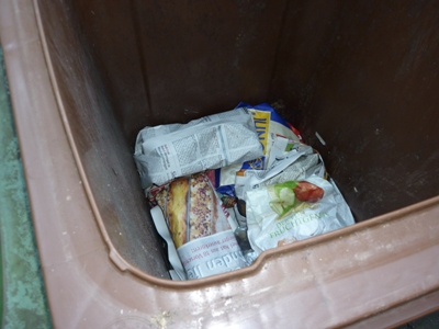 Bioabfall eingepackt